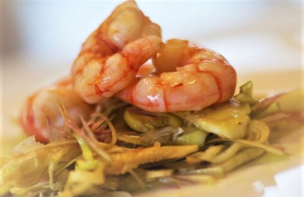 Pasta gamberi e carciofi