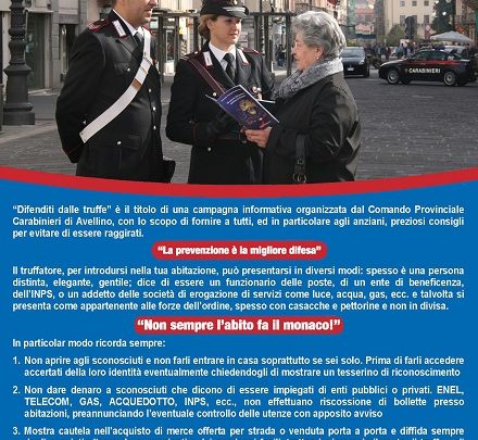 ANNUNCIO ONLINE PER LA VENDITA DI UNA TUTA DA MOTOCICLISTA, MA È UNA TRUFFA: DUE PERSONE DENUNCIATE DAI CARABINIERI DI TORELLA DEI LOMBARDI