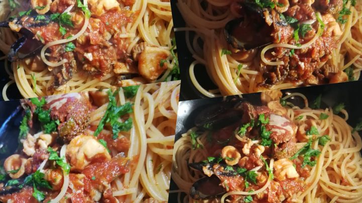 Spaghetto con zuppa di pesce “Ciambotto”