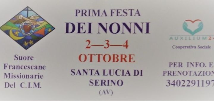 Prima festa dei nonni a S. Lucia di Serino in programma dal 2 al 4 ottobre