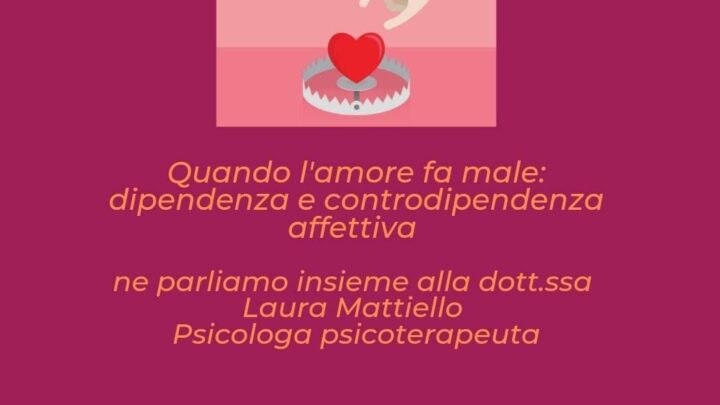 “Apple Pie”, domenica 2 aprile un incontro sul tema della dipendenza affettiva