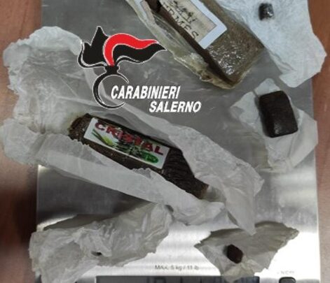 ARRESTATO IN FLAGRANZA DAI CARABINIERI DI SALERNO UN GIOVANE PER SPACCIO DI SOSTANZE STUPEFACENTI