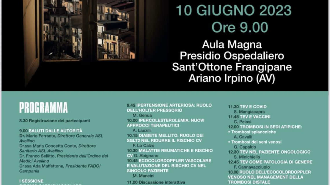 PRIMO APPUNTAMENTO AD ARIANO CON LE GIORNATE IRPINE DI MEDICINA INTERNA