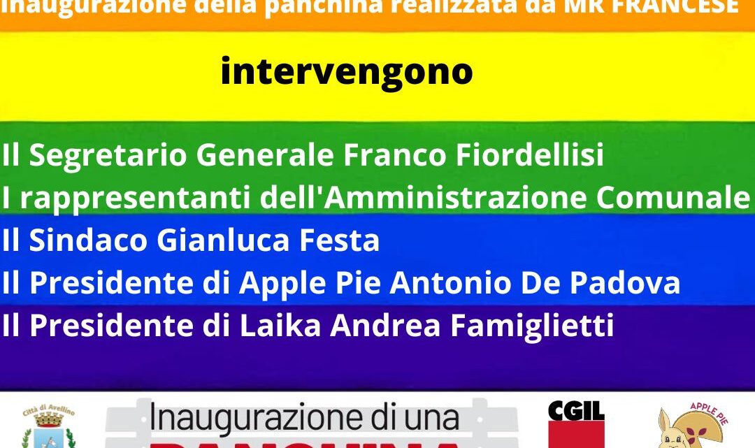 Avellino, una panchina arcobaleno in memoria di Carmela De Prisco