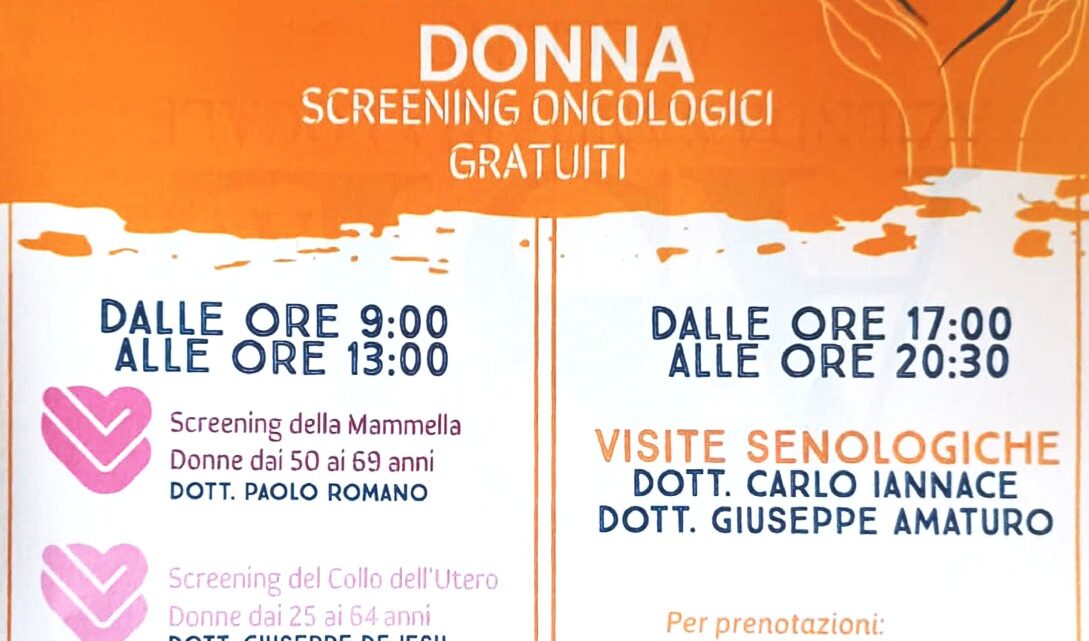 GIORNATA DI PREVENZIONE A MONTELLA, SCREENING ONCOLOGICI E VISITE SENOLOGICHE