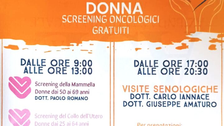 GIORNATA DI PREVENZIONE A MONTELLA, SCREENING ONCOLOGICI E VISITE SENOLOGICHE