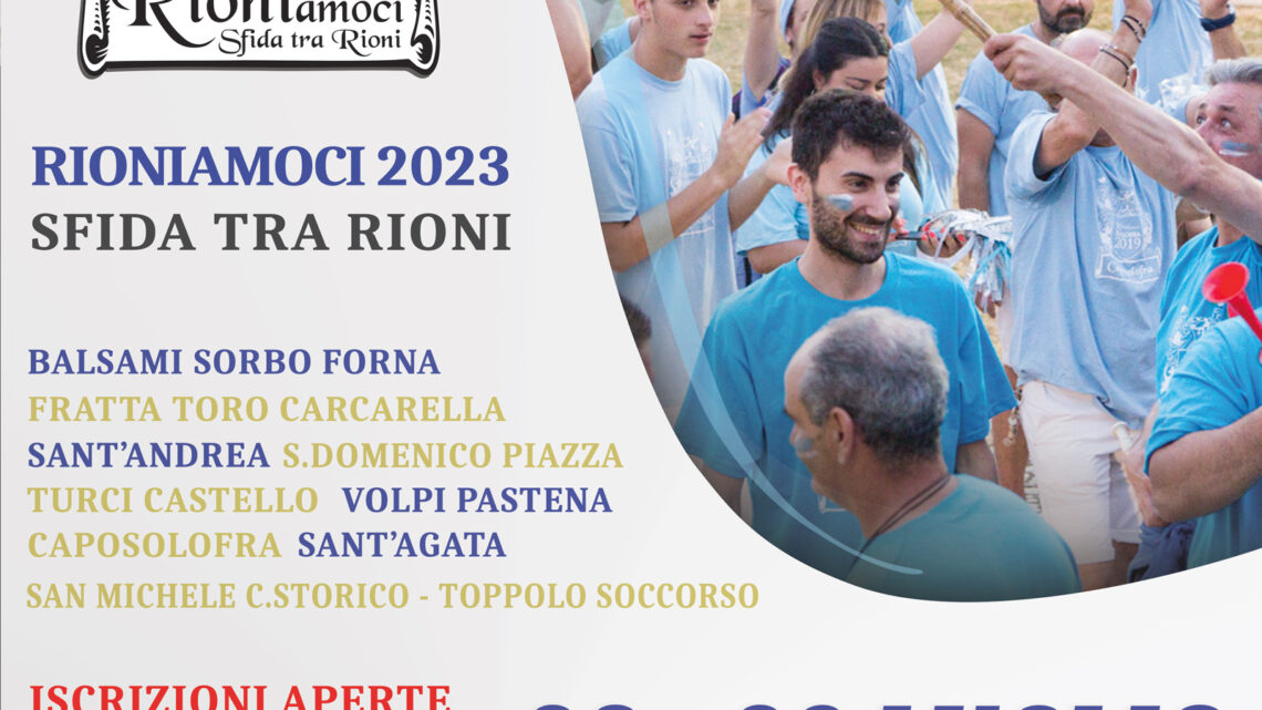RIONIAMOCI 2023: UN’ECCEZIONALE SFIDA TRA I RIONI DI SOLOFRA, IL 28-29 LUGLIO