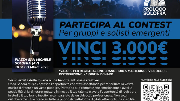 🎵🎶 Al via le audizioni per la terza edizione di Onda Sonora Music Contest 2023🎵🎶Alla ricerca di nuovi talenti musicali🎤