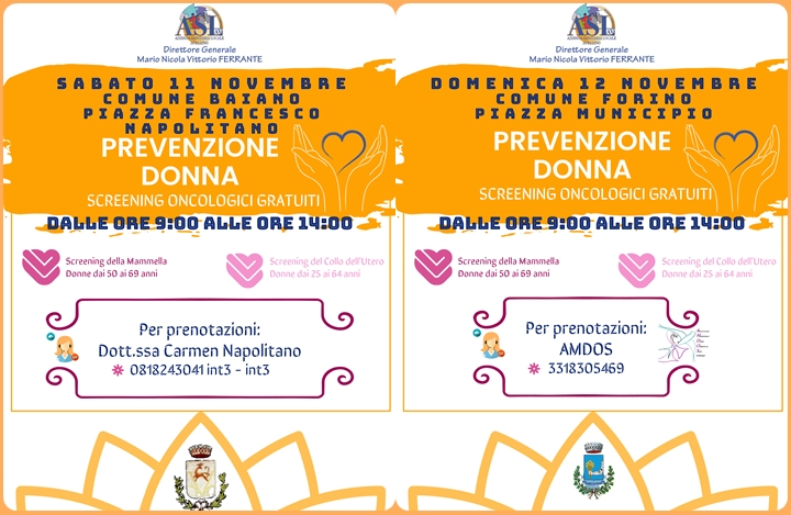 SCREENING ONCOLOGICI, I CAMPER DELL’ASL SABATO A BAIANO E DOMENICA A FORINO SCREENING ONCOLOGICI, I CAMPER DELL’ASL SABATO A BAIANO E DOMENICA A FORINO