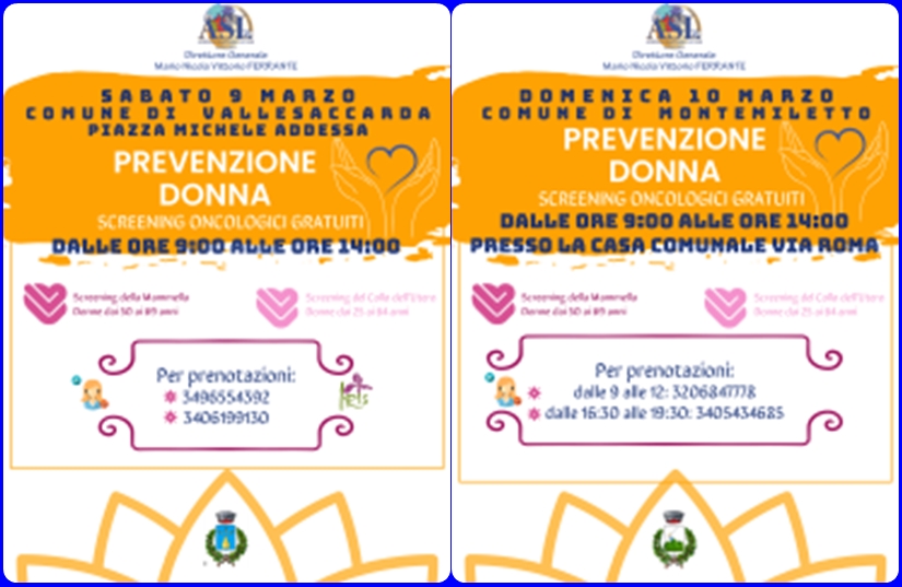 SCREENING ONCOLOGICI, I CAMPER DELL’ASL SABATO A VALLESACCARDA E DOMENICA A MONTEMILETTO