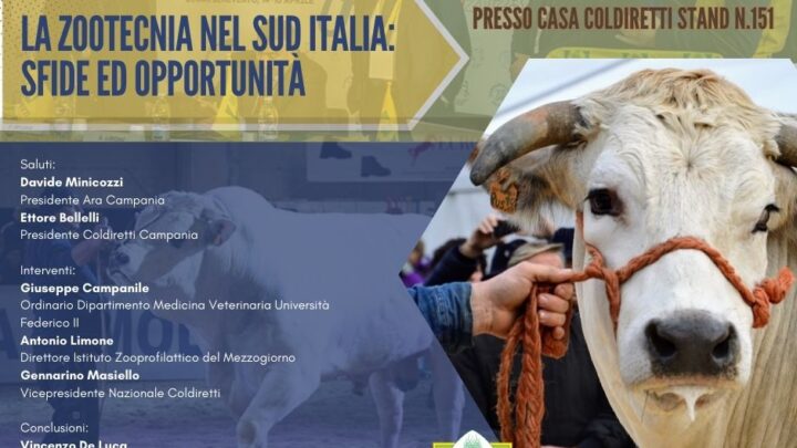 LA ZOOTECNIA NEL SUD ITALIA SFIDE ED OPPORTUNITA’: OGGI IL GOVERNATORE DE LUCA A CASA COLDIRETTI