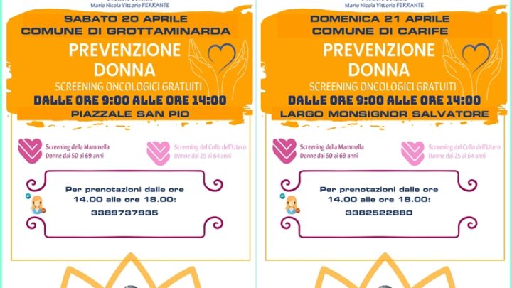 SCREENING ONCOLOGICI, I CAMPER DELL’ASL SABATO A GROTTAMINARDA E DOMENICA A CARIFE