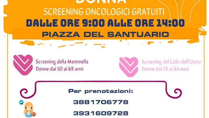 SCREENING ONCOLOGICI, I CAMPER DELL’ASL SABATO 4 MAGGIO A SAN MANGO SUL CALORE
