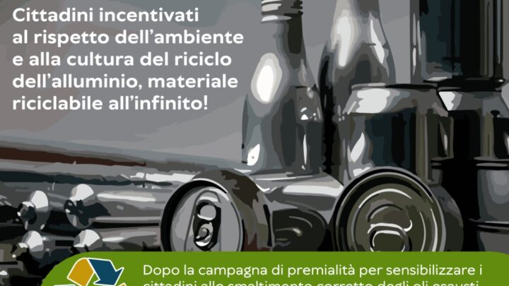 AL VIA A PELLEZZANO LA CAMPAGNA DI PREMIALITA’ PER LA RACCOLTA DELL’ALLUMINIO: OGNI CHILO E MEZZO DI ALLUMINIO RACCOLTO UNA CONSERVA DI POMODORO IN OMAGGIO