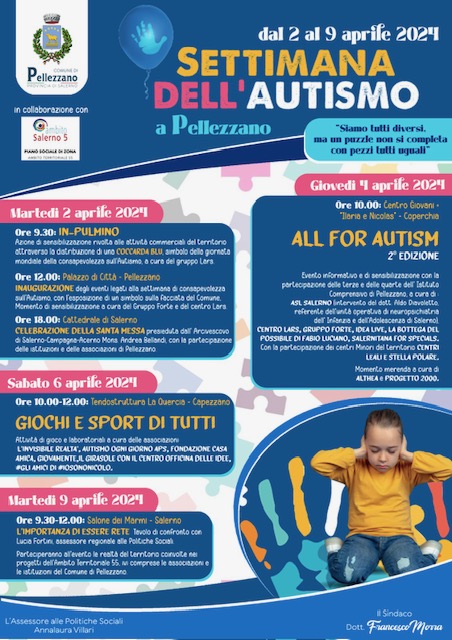 CAMPAGNA DI SENSIBILIZZAZIONE A PELLEZZANO PER LA SETTIMANA DELL’AUTISMO