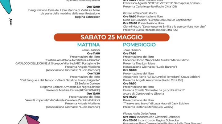 Per la 3ᵃ edizione della Fiera del Libro di Vietri sul Mare c’è anche il patrocinio di Rai Campania