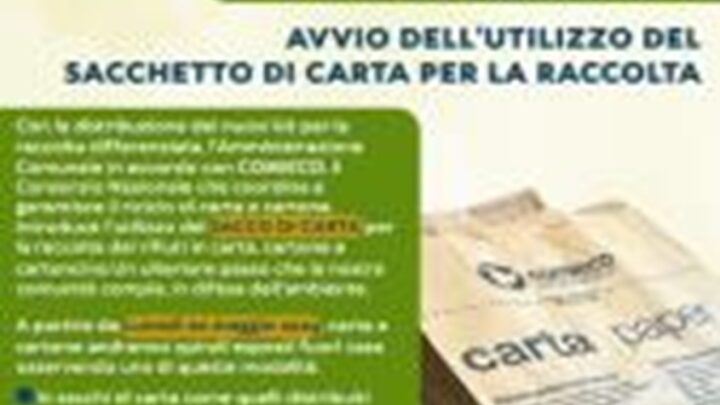 CAMBIA A PELLEZZANO IL METODO DI RACCOLTA DI CARTA E CARTONE GRAZIE AD ACCORDO TRA COMUNE E COMIECO