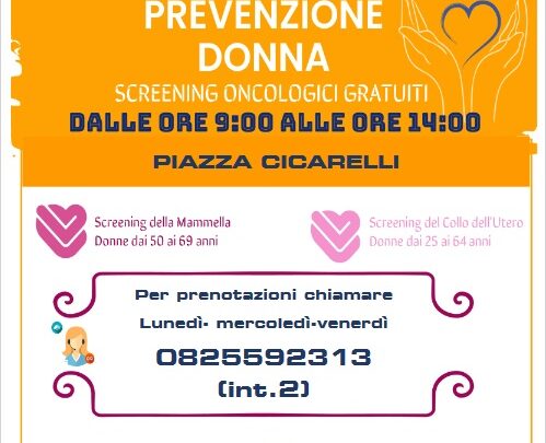 SCREENING ONCOLOGICI, I CAMPER DELL’ASL SABATO 6 LUGLIO SERINO