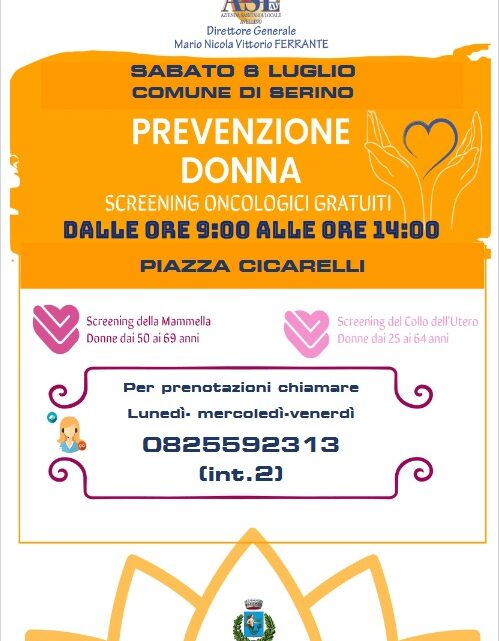 SCREENING ONCOLOGICI, I CAMPER DELL’ASL SABATO 6 LUGLIO SERINO