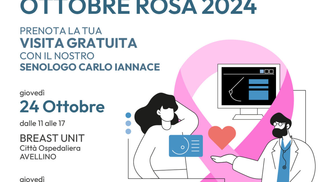 “Ottobre Rosa”: all’Azienda Moscati due giovedì di visite senologiche gratuite “Ottobre Rosa”: all’Azienda Moscati due giovedì di visite senologiche gratuite