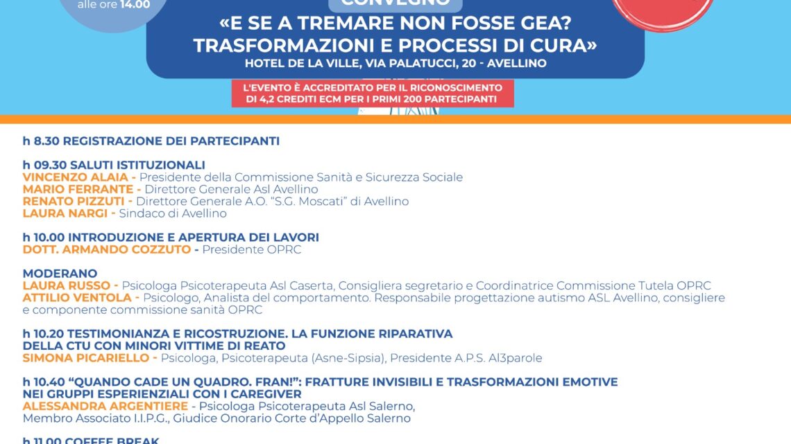 SANITA’: SABATO CONVEGNO PSICOLOGI NELL’ANNIVERSARIO DEL TERREMOTO DELL’IRPINIA SANITA’: SABATO CONVEGNO PSICOLOGI NELL’ANNIVERSARIO DEL TERREMOTO DELL’IRPINIA