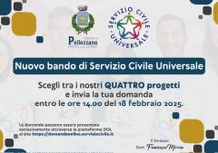 BANDO PER LA SELEZIONE DI 20 VOLONTARI DA IMPIEGARE A PELLEZZANO IN QUATTRO DISTINTI PROGETTI DEL SERVIZIO CIVILE UNIVERSALE BANDO PER LA SELEZIONE DI 20 VOLONTARI DA IMPIEGARE A PELLEZZANO IN QUATTRO DISTINTI PROGETTI DEL SERVIZIO CIVILE UNIVERSALE