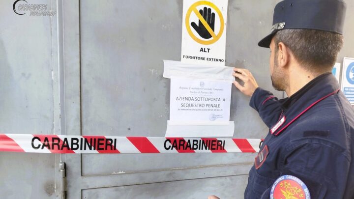 Montoro (AV) – I Carabinieri sequestrano un’azienda e denunciano il titolare per violazioni ambientali