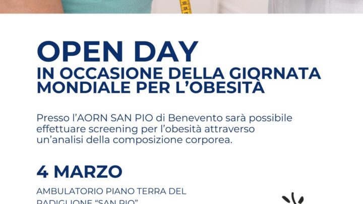 OBESITA’: IL 4 MARZO OPEN Dell’AORN SAN PIO