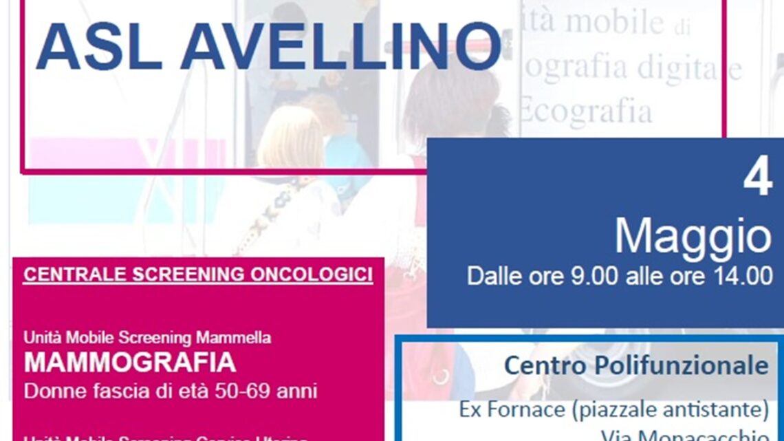SCREENING ONCOLOGICI, I CAMPER DELL’ASL IL 3 E 4 MAGGIO A CERVINARA E SANT’ANDREA DI CONZA