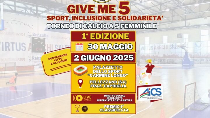 Tutto pronto per “Give Me 5”: a Pellezzano debutta il torneo che unisce calcio femminile e inclusione grazie allo Sporting Arechi