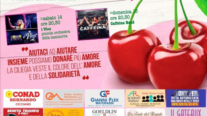 ROCCARAINOLA SI TINGE DI ROSSO: TORNA LA FESTA DELLA CILIEGIA IL 14 E 15 GIUGNO 2025