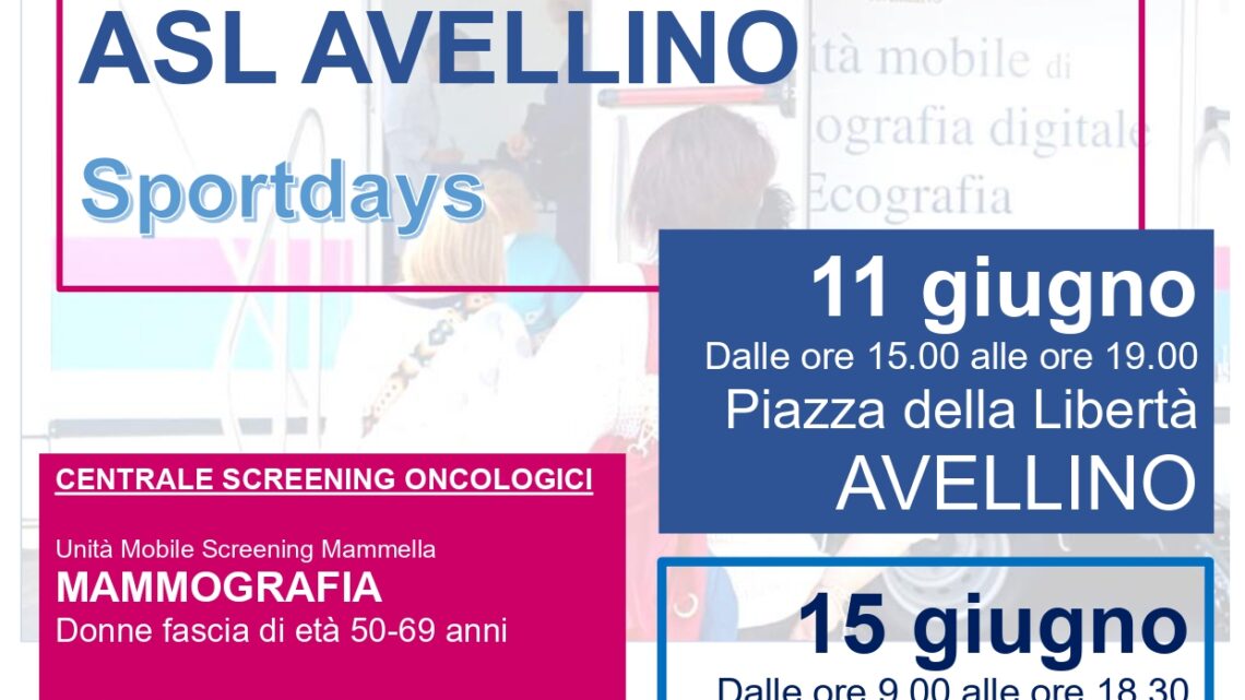 Sport e salute, l’ASL partecipa a Sportdays con gli screening oncologici