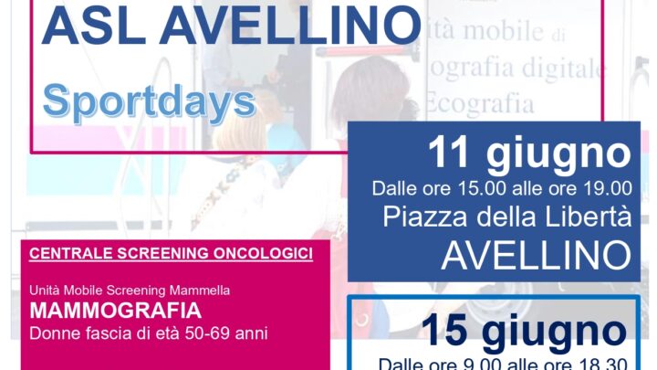 Sport e salute, l’ASL partecipa a Sportdays con gli screening oncologici
