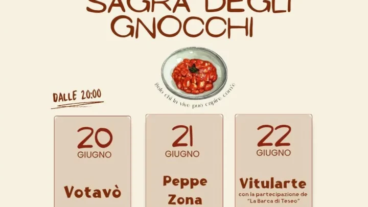 Pantuliano si prepara a deliziare i palati con la 14ª Sagra degli Gnocchi: un weekend di gusto e tradizione dal 20 al 22 giugno 2025
