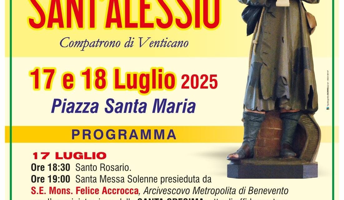 VENTICANO SI PREPARA A CELEBRARE SANT’ALESSIO: FEDE E TRADIZIONE NEL CUORE DELL’IRPINIA