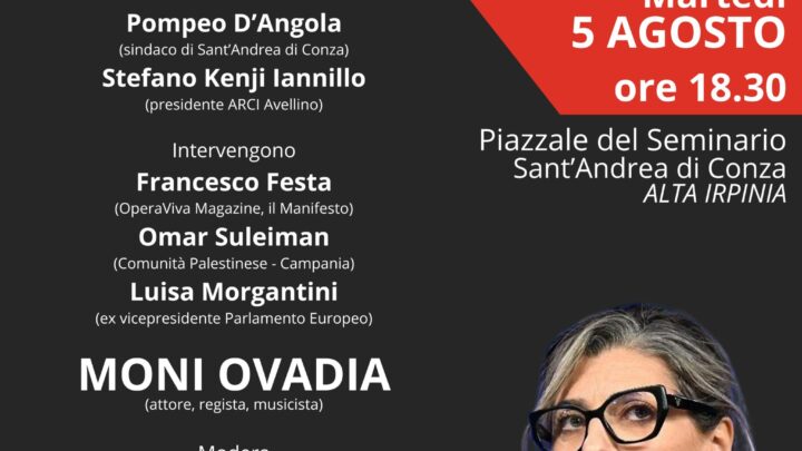 Alta Irpinia – Palestina: a Sant’Andrea di Conza l’ultima tappa del tour di Francesca Albanese