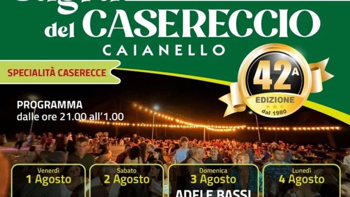 Torna la Sagra del Casereccio a Caianello: dal 1° al 4 agosto 2025 tradizione, sapori e folklore in Largo Pantano