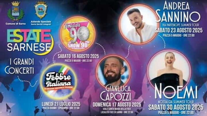 Estate Sarnese 2025: un’estate di musica, cultura e tradizione per animare la città