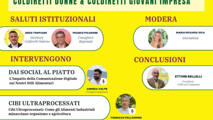 Coldiretti Salerno: domani il rinnovo delle cariche per “Giovani Impresa” e “Donne” tra innovazione, salute e agricoltura social