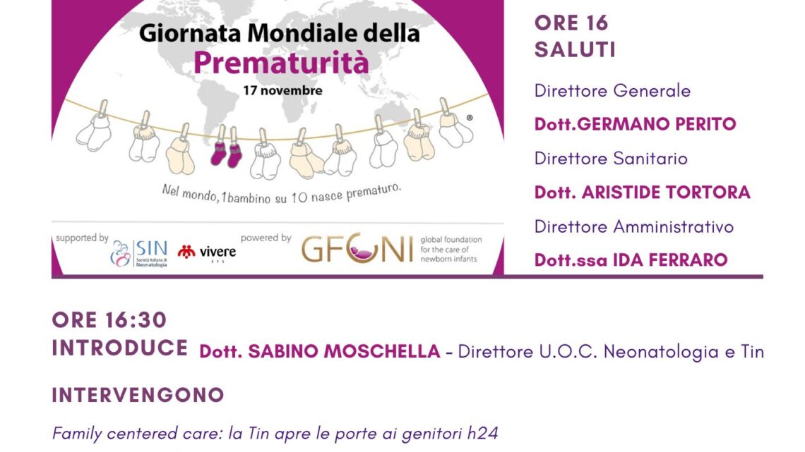 Avellino, la Tin del “Moscati” apre ai genitori 24 ore su 24: lunedì la presentazione in occasione della Giornata della Prematurità