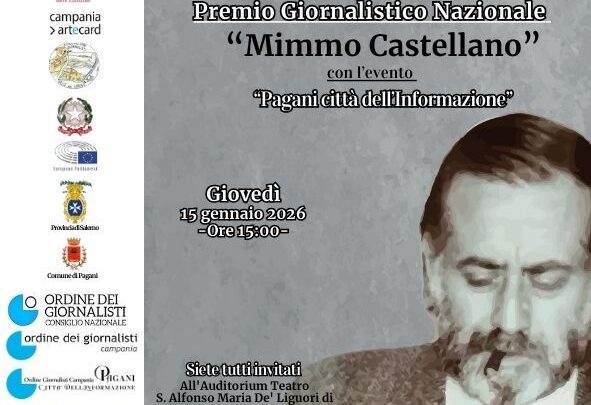 Pagani rende omaggio a Mimmo Castellano: il valore della memoria nel Premio giornalistico del 15 gennaio 2026