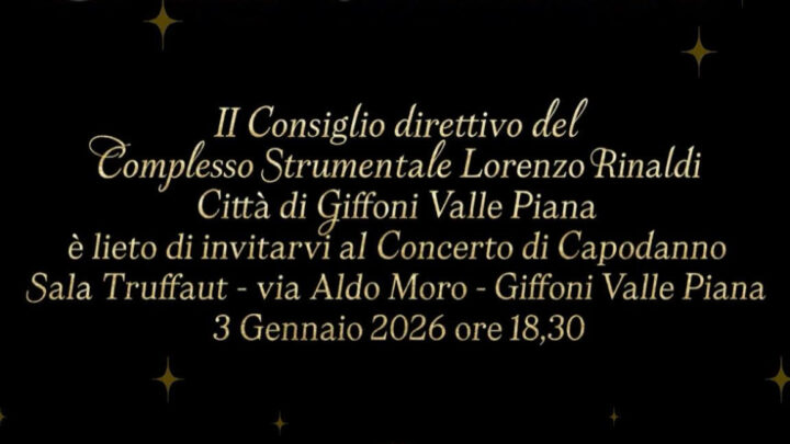 Giffoni Valle Piana, la musica accoglie il nuovo anno: torna il Concerto di Capodanno dell’Orchestra “Lorenzo Rinaldi”