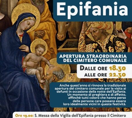 Pellezzano, apertura straordinaria del Cimitero Comunale nella notte dell’Epifania