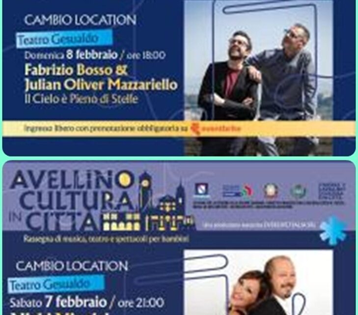Cambio di location per due appuntamenti di “Avellino Cultura in Città”