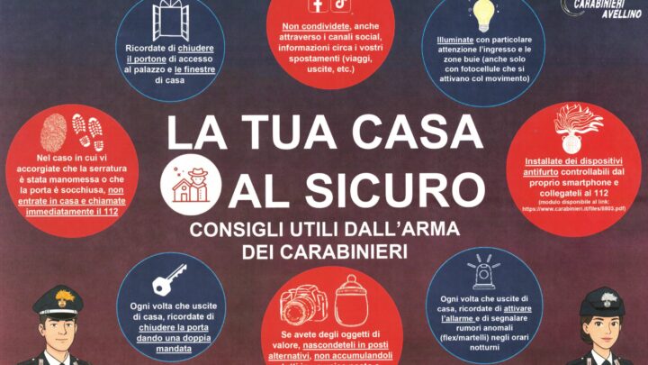 Furti e rapine, l’appello dei Carabinieri: “Fondamentale la collaborazione dei cittadini”