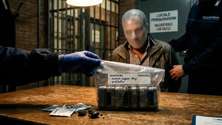 Droga in carcere nel kit da dentista: 80 grammi di hashish nei profilattici