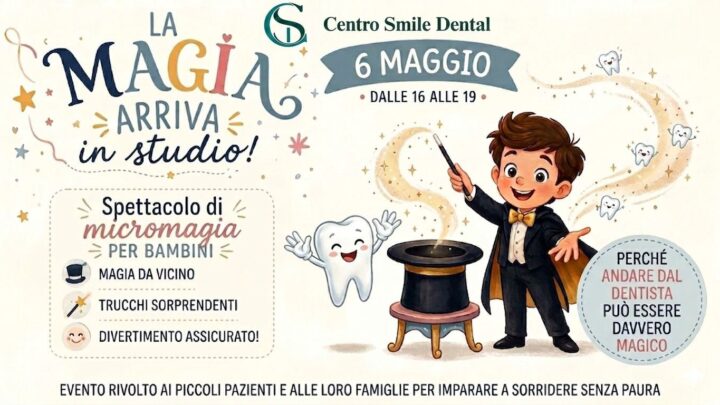 Magia dal Dentista: il 6 maggio i bambini protagonisti al Centro Smile Dental con lo spettacolo del Mago Sasà