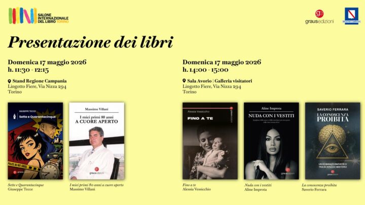 Graus Edizioni protagonista al Salone del Libro di Torino tra noir, memoir e narrativa contemporanea