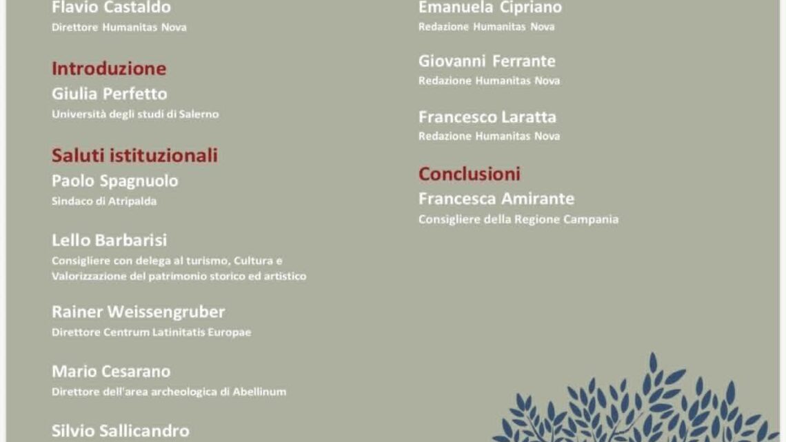 Atripalda, alla Biblioteca Cassese la presentazione della rivista “Humanitas Nova” Atripalda, alla Biblioteca Cassese la presentazione della rivista “Humanitas Nova”