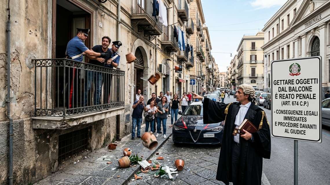 Non è solo maleducazione: gettare rifiuti dal balcone è un reato